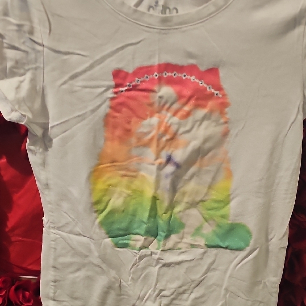 Circo Girls Colorful Cat Graphic T-Shirt Size Large 10/12